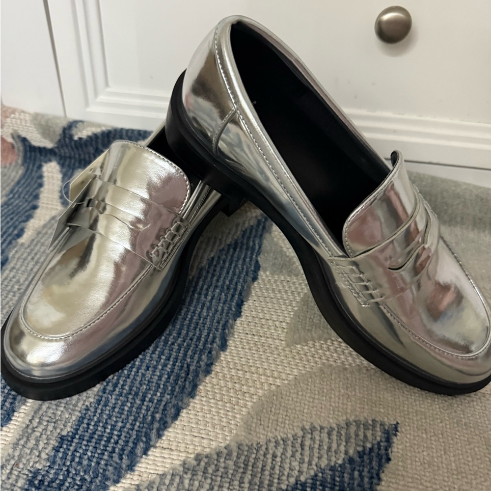 a new day Silver Metallic Flats